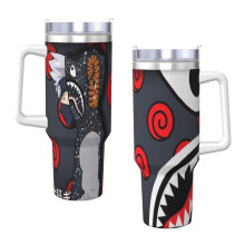 Copo térmico Bape H2.0 de aço inoxidável, 1,18 litro (40 oz), com tampa e canudo, ideal para água, chá gelado, café ou smoothies.