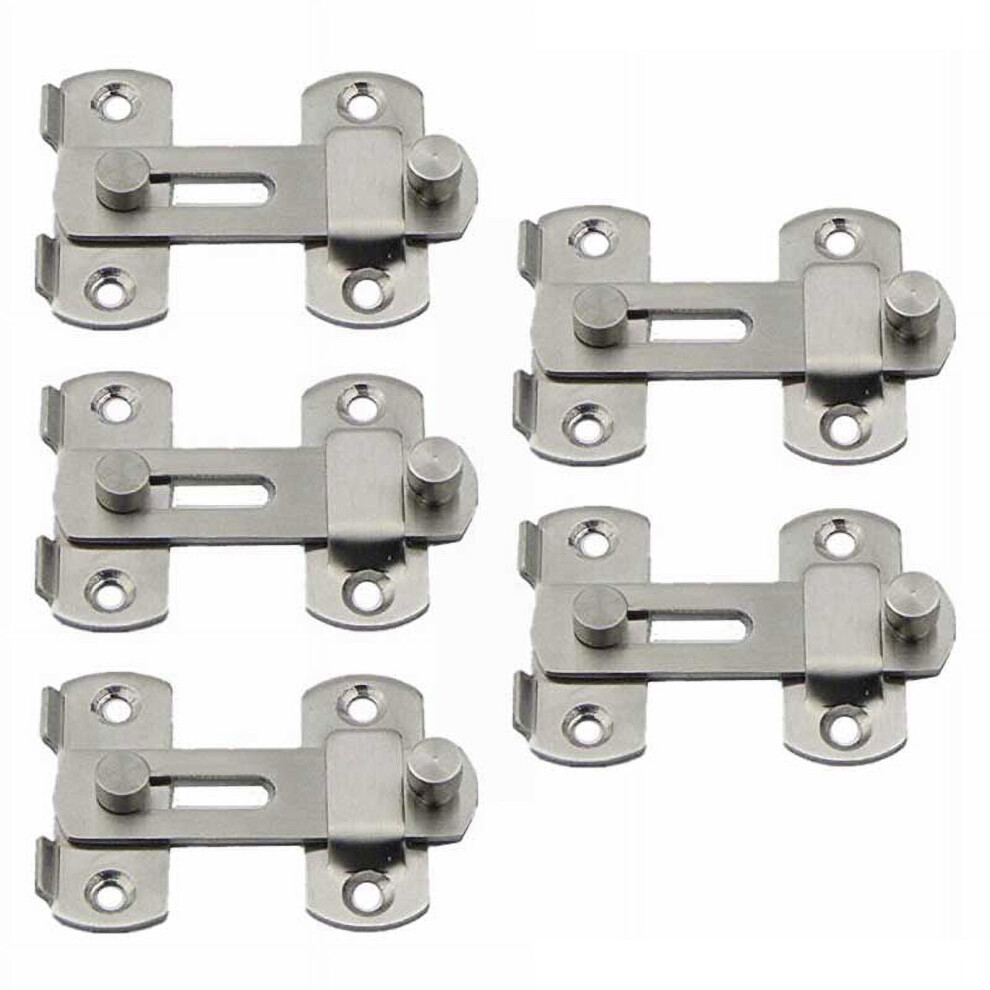 5Pcs 20X50x70mm Stainless Steel Home Gate Door Bolt Latch Slide Lock Hardware 9164030297289