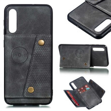 Compatible with Samsung Galaxy A50 - Practical Smart Case with Card Slot Grey