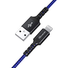 - Compatible con el cable trenzado Lightning a USB con certificación Apple C89MFi para iPhone 14/13/12/11 Pro, Pro Max, Plus, Mini, SE y XS.