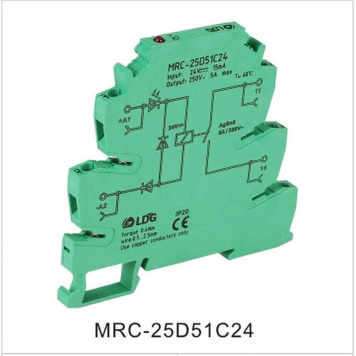 Module de relais d'interface à contact électromagnétique Delaman Relay MRC-25D51C24PLC 5A NON