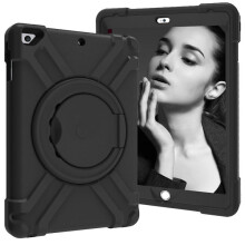 Étui pour enfant avec support compatible avec iPad 9,7 pouces, Air/Air 2 et Pro 9,7 pouces, noir.