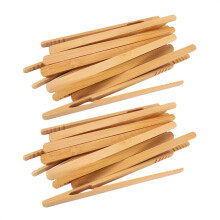 20-teiliges Bambus-Toastzangen-Set, 18 cm lange Bambus-Toasterzange aus natürlichem Bambus, perfekt für Toastbrot und Essiggurken