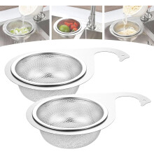 Cestello scolapasta a cigno in acciaio inox Ssiioob, a maglia fine per drenaggio e raccolta dei residui per lavello (2)