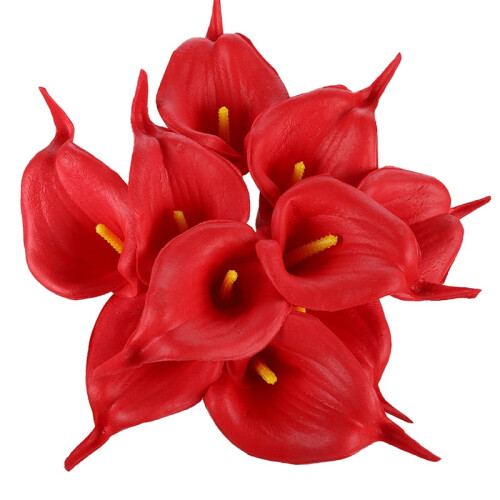 20 τεμάχια τεχνητά λουλούδια calla lily πραγματικής αφής latex ψεύτικα λουλούδια νυφική 1