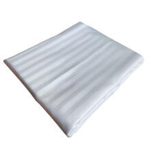 Liquidation ! Draps de lit en satin blanc à rayures, style maison d'hôtes, école de bain, décoration intérieure