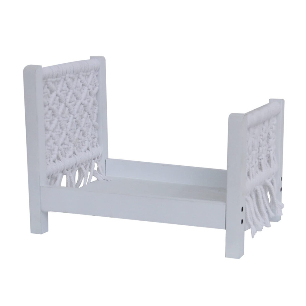 Newborn Photography Wooden Bed Prop With Woven Background For Infant Baby Photoshoot Accessories 9450606567796