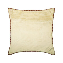 Fundas de almohada, fundas de terciopelo color marfil perla de 24x24 pulgadas, cordón con cuentas de color liso, fundas cuadradas contemporáneas -