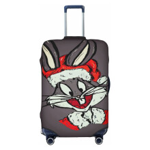 Cute Bugs Bunny Cartoon Travel Luggage Cover, Elastic Washable Suitcase Protector, Anti-Scratch Stretch Baggage Cover for Vacation Business