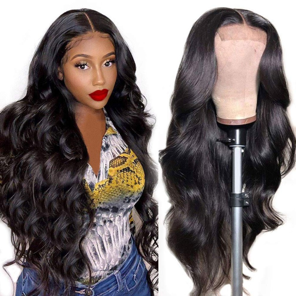 Human Hair Lace Front Wig 18 Inch Wet and Wavy Brazilian Virgin Hair Full Lace Pre Plucked 130 Density