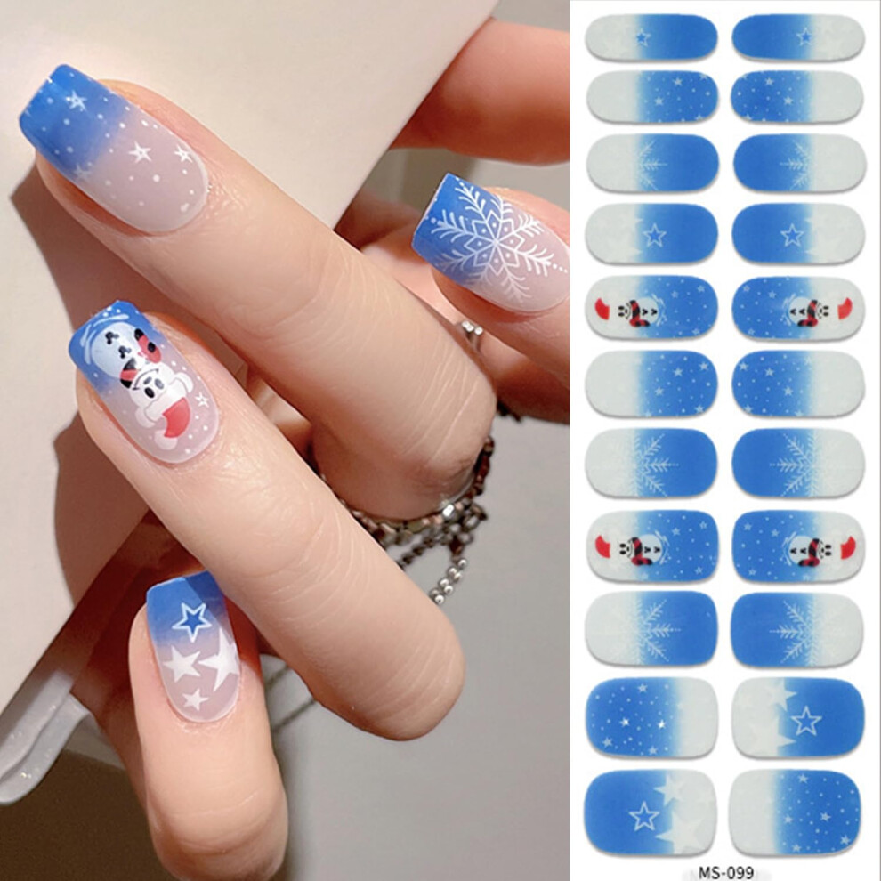 Christmas Nail Wraps SelfAdhesive Gel Nail Stickers with Snowflake and Snowman Holiday Designs