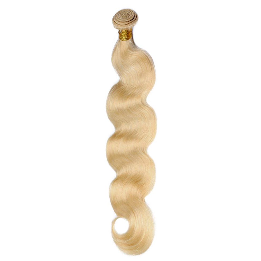 Unisex Light 613 Blonde Human Hair Bundles Brazilian Remy Body Wave Extensions 26 Inch Tangle