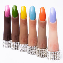 Silicone Practice Finger for Acrylic Nails with Realistic Bending Motion and Secure Nail Attachment