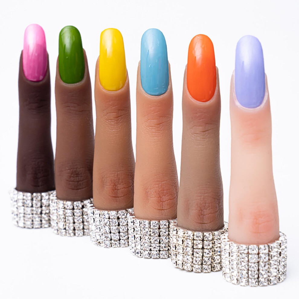 Silicone Practice Finger for Acrylic Nails with Realistic Bending Motion and Secure Nail Attachment