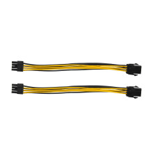 2-pack grafische kaart 6-pins naar 8-pins PCIe-adapter voedingskabel (voedingskabel voor grafische kaart) 7,8 inch