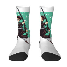 Chaussettes unisexes Demon Slayer Kimetsu No Yaiba à imprimé 3D amusant, chaussettes habillées à motifs pour hommes, garçons, adolescents et