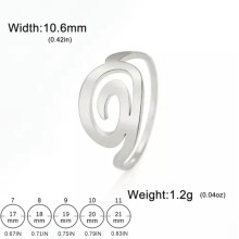 Anello a spirale RSAMD da donna, anelli da dito in acciaio inossidabile con vortice irregolare, gioielli in acciaio 9