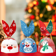 50 Weihnachtstüten für Süßigkeiten, geeignet als Geschenkverpackung für Weihnachtsfeiern, niedliche Plastiktüten für Kekse und andere
