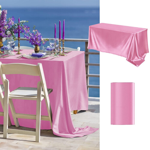 Toalha de mesa retangular de poliéster Kdkad102x58 polegadas, resistente a rugas e lavável, ideal para casamentos, festas, banquetes e camping. 1