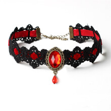 Collana con ciondolo a medaglione per uomo e donna - Catena con ciondolo Rose Sister, girocollo gotico in pizzo, catena per clavicola, gioielli