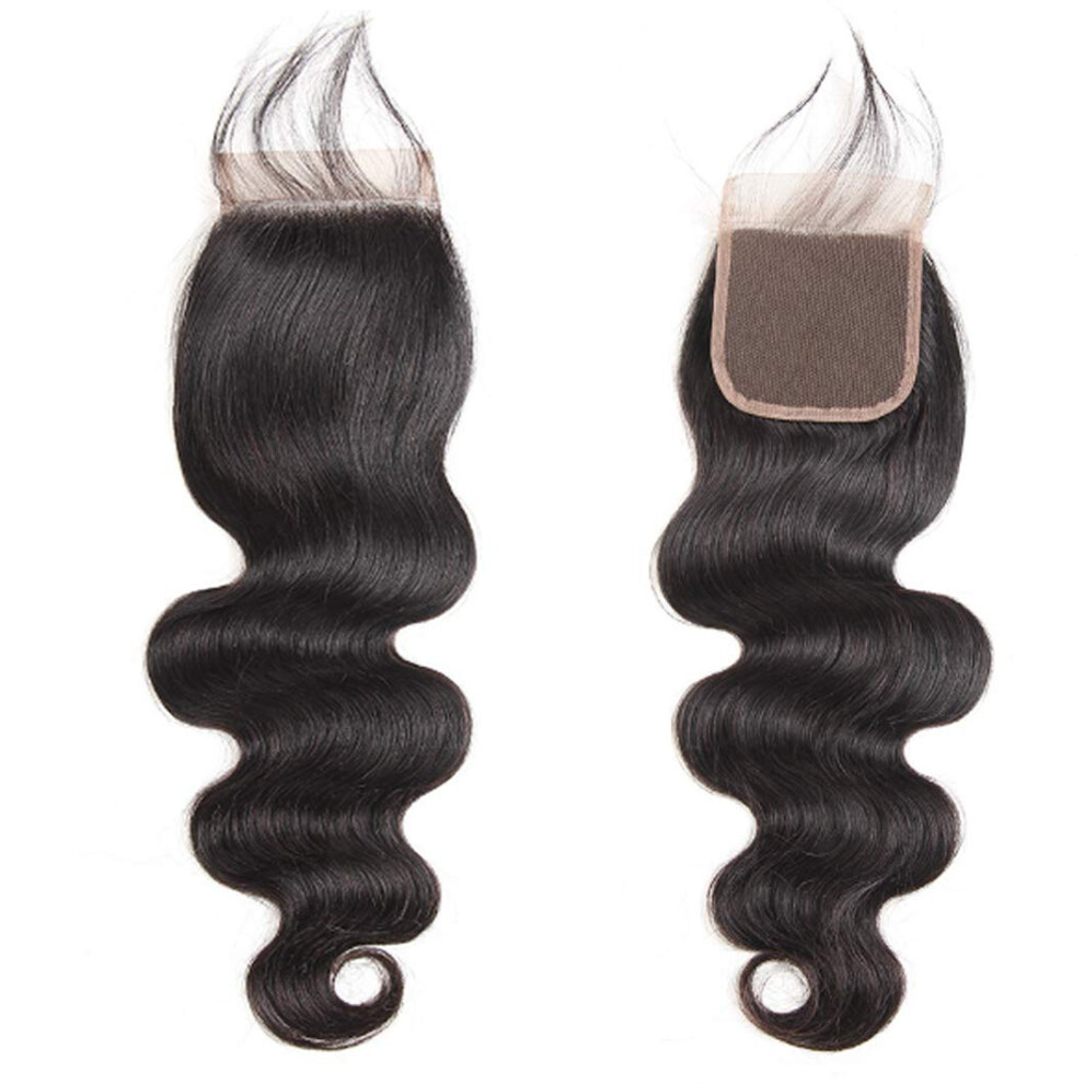 10 Inch Brazilian Body Wave Lace Closure with Baby Hair, 4x4 Swiss Lace Virgin Human Hair