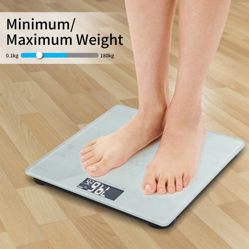 Ψηφιακή ηλεκτρονική ζυγαριά μπάνιου Ktaxon180KG με οθόνη LCD και έξυπνο βάρος σώματος 1