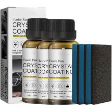 Car Crystal Coating 3pcs, 2024 New Plastic Restorer for Automotive Parts, Compatible with Car Interior & Exterior Trim