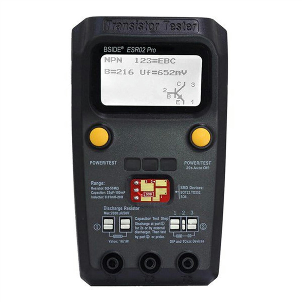For Esr02 Pro Transistor Tester Digital Multimeter Diode Triode Resistor Capacitance Inductance Mosfet Npn Triac(A) 9004841110462