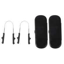 Eease Stainless Steel Tongue Scraper Set with Case - Black