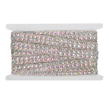 Lanț cu strasuri de cristal, cusut sau lipit, pentru cadouri potrivite, ornamente decorative super strălucitoare cu strat AB, strălucitoare și