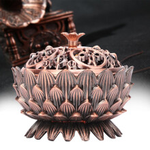 Zinc Alloy Lotus Incense Burner 7*5cm Copper Bronze Gold Decor
