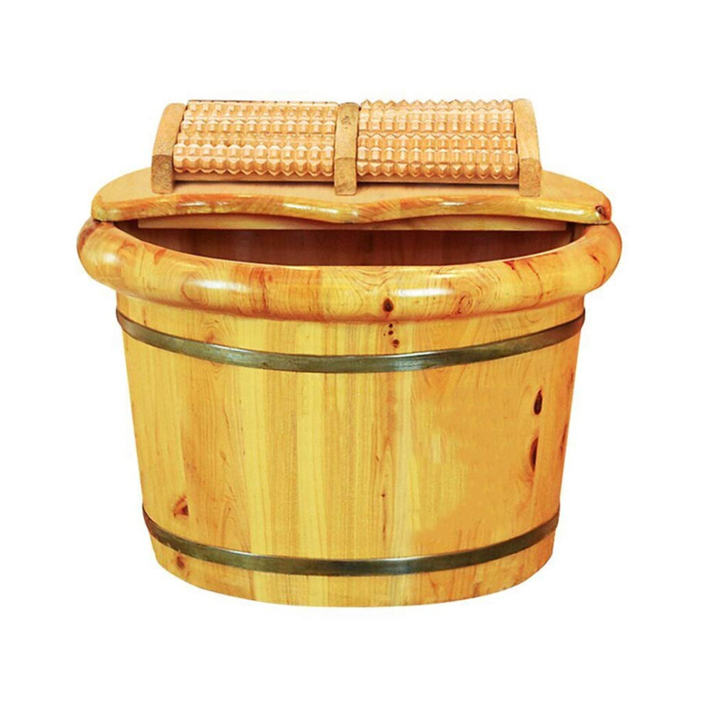 Handmade Wooden Foot Bath Tub with Cedar Construction for Relaxation Foot Soak at Home and Spa