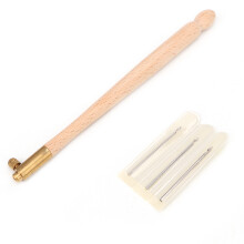 Sticknadel-Set mit 3 Nadeln, französischer Holzsticknadel, Tambournadel, Sticknadel-Set, komfortable Stick- und Häkelnadeln
