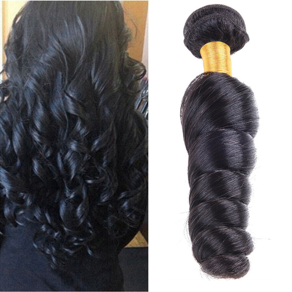 Brazilian Loose Wave Hair Extensions Virgin Human Hair Bundles 830 Inch Double Weft 1B