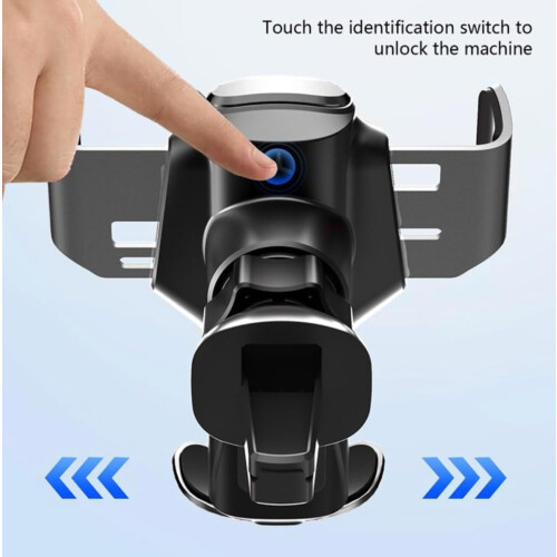 Supporto wireless per auto con presa automatica, display a LED e certificazione Qi (argento) 1