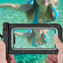Vízálló mobiltelefon tok, száraz táska tok nyakpánttal, víz alatti univerzális, átlátszó mobiltelefon tartó telefonhoz, strandhoz,
