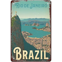 Rosefinch Stone Rio De Janeiro Brazília Retro fémlemez táblák, bárok, éttermek, garázsok, otthonok, kávézók és bárok faldekorációja