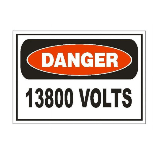 Πινακίδα ασφαλείας ηλεκτρολόγου Danger13800Volts μεταλλική πινακίδα αλουμινίου τοίχου