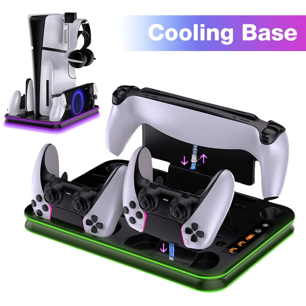 Jixopn Controller Charging Dock With Rgb For Playstation Portal Vertical Stand For Ps5/Ps5 Slim Disc & Digital Light 9164030851290