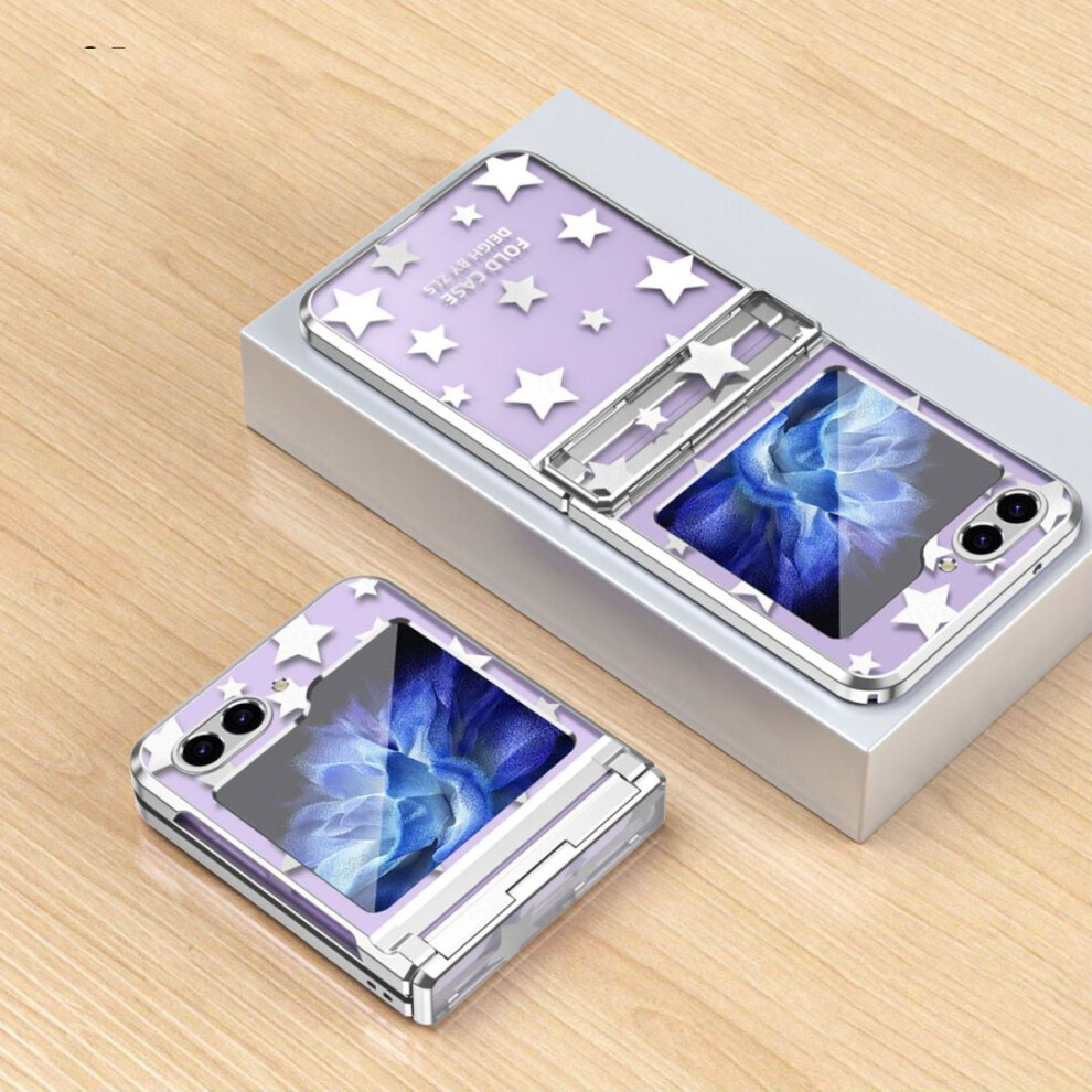 Compatible With Samsung Galaxy Z Flip 5 Clear Case With Hinge Protection Transparent Shockproof Case- Purple 9164030712690