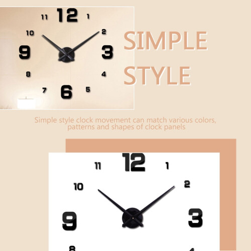 2Sets Clocks Modern Frameless Wall Chiming High Torque Movement Hands Pointer 1