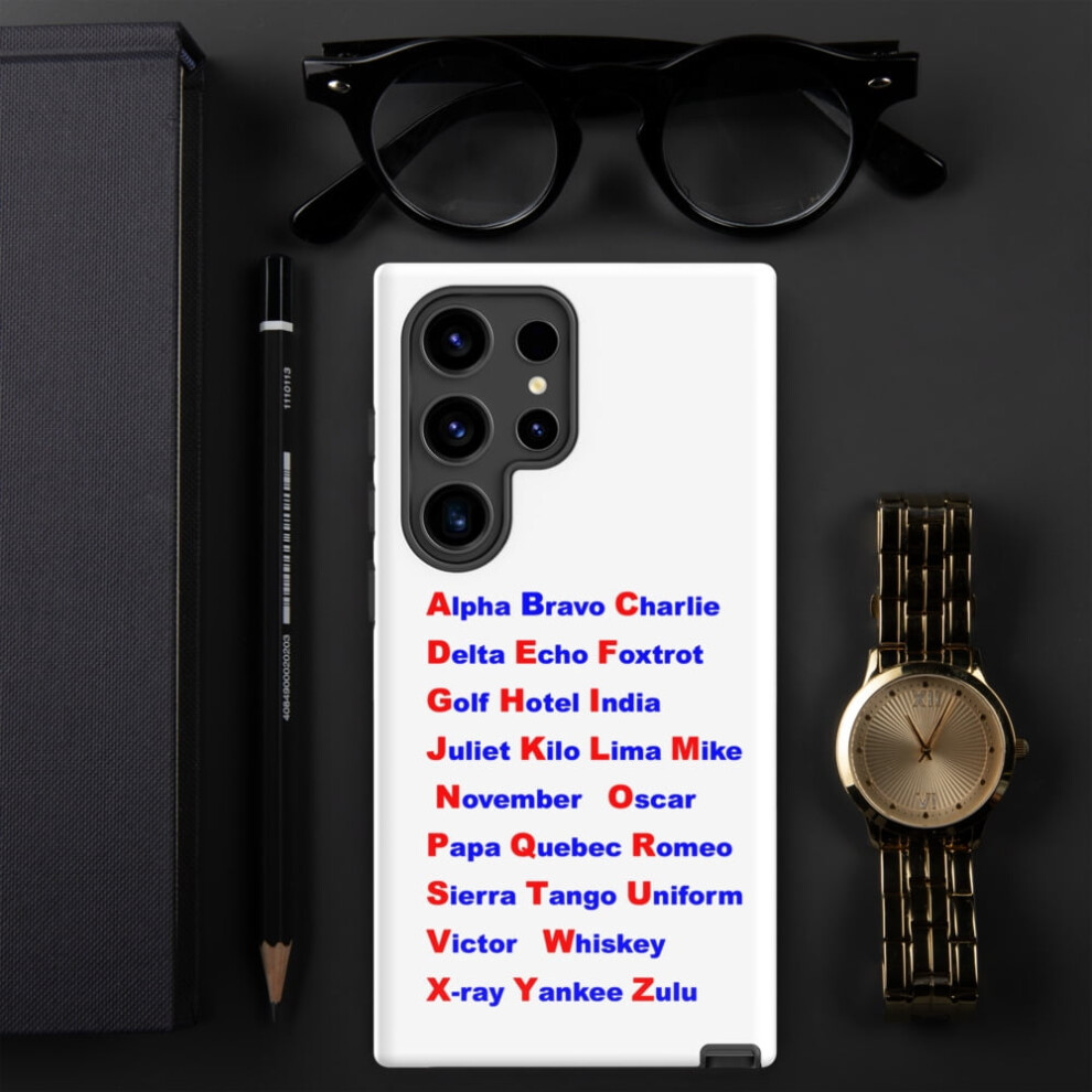 Tough Case For Compatible With Samsung Nato Phonetic Alphabet (Compatible With Samsung Galaxy S24 Ultra) 9164030853706