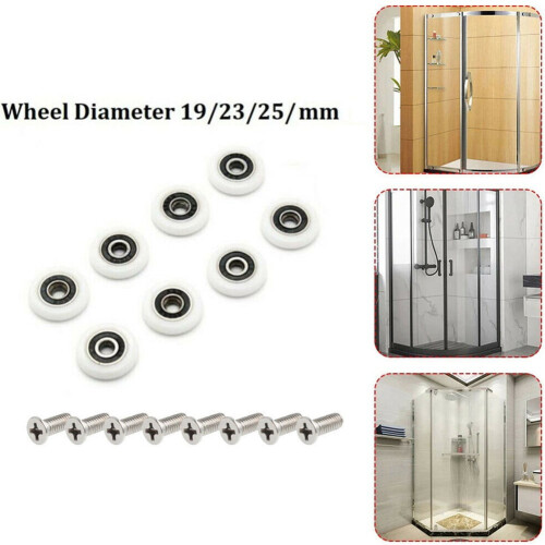 8Pcs Replacement Shower Door Roller Runner Wheels Wheel Diameter 25mm 1