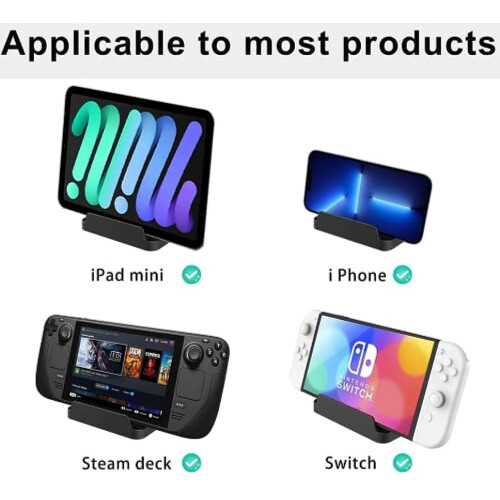 Supporto compatto LINLIN per Steam Deck, base antiscivolo in ABS compatibile con Switch OLED/Lite – Supporto per console di gioco e accessorio dock 2