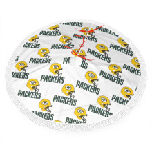 Packers kerstboomrok met franjes, passend bij NFL-decoratie, pluche in de kleuren van het footballteam, 76 x 91 x 122 cm, eenvoudig te installeren,