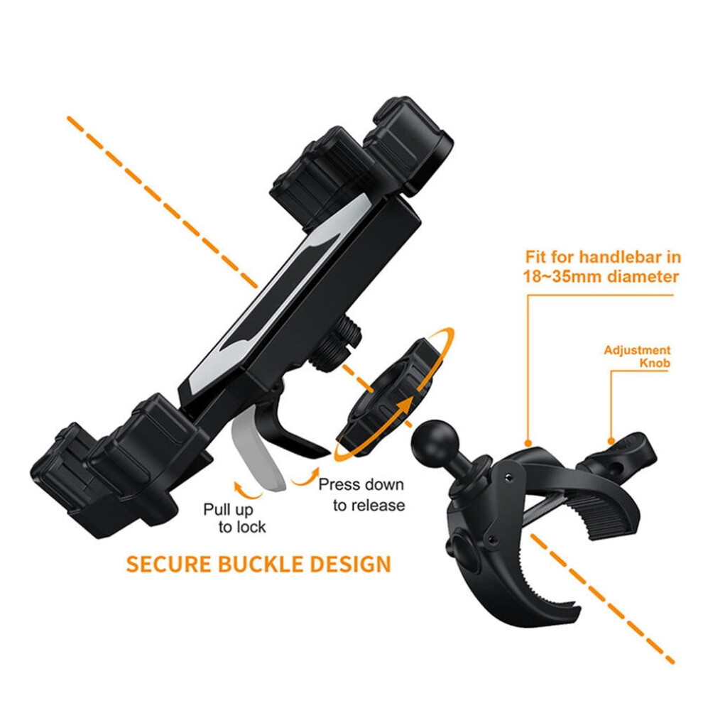 Motorcycle Handlebar 360 Degree Rotation Mount Support Mobile Phone Holder For Bike Easy Use Bicycle Front Portable Anti Falling 9164030853287