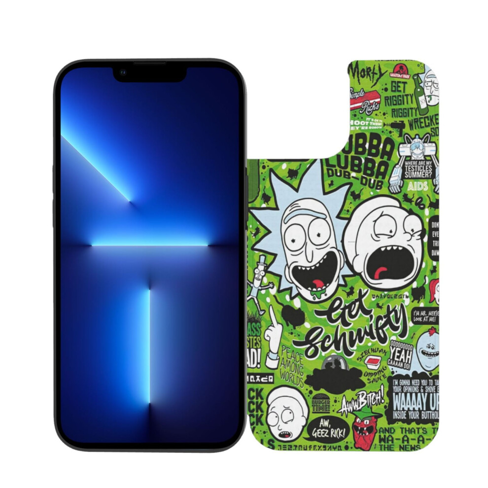 Rick & Morty Compatible With Iphone 13 Phone Case, Leather Case Magnetic Closure Flip Cell Phone Cover For Compatible With Iphone 13 Dual Camera 9164030015142