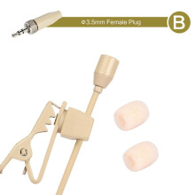 Beige Lavalier-mikrofon med kavajklämma, 3,5 mm, 3-stifts, 4-stifts XLR, kompatibel med Shure Wireless.