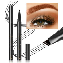 Light Brown Eyebrow Pen - 4.9" Pencil with Micro-Fork Tip for Natural, All-Day Brows (Light Brown)