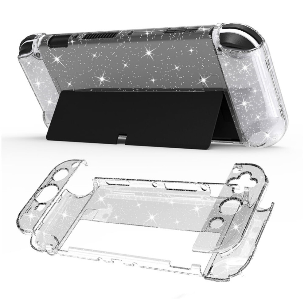 Glitter Clear Case For Compatible With Nintendo Switch Oled, Hard Protective Cover With Sparkly Skin - Dockable Design 9164030014169